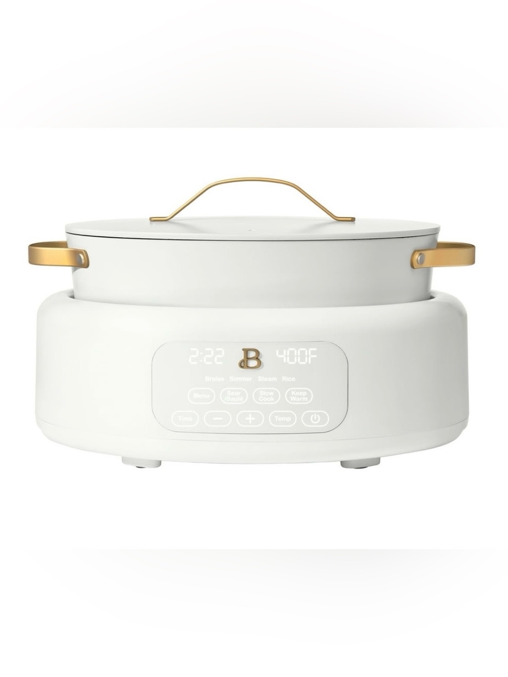 Beautiful 10 in 1, 6 Qt Electric Multi-Cooker, White Icing by Drew Barrymore
